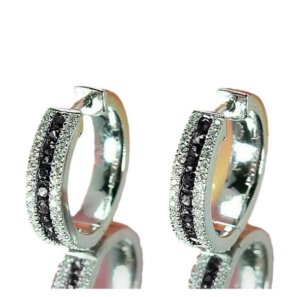 Women's Elegant Copper Imitation Sapphire Zircon Geometric Earrings