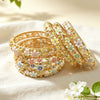 Women's Elegant Enamel Openwork Floral Bracelet With Painted Details And Sparkling Diamond Accents Plated Jewelry Accessory
