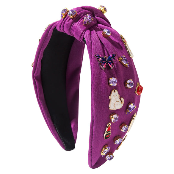 Women's Elegant Fabric Headband With Diamond Set For Music Festival