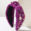 Women's Elegant Fabric Headband With Diamond Set For Music Festival