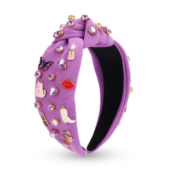 Women's Elegant Fabric Headband With Diamond Set For Music Festival