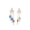 Women's Elegant Fashion Titanium Steel Zircon Flower Tassel Geometric Electroplated Earrings