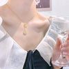 Women's Elegant Flower Shape Titanium Steel And Copper Inlaid With Zircon Clover Tassel Necklace With Color Retention Enhancement