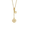 Women's Elegant Flower Shape Titanium Steel And Copper Inlaid With Zircon Clover Tassel Necklace With Color Retention Enhancement