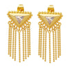 Women's Elegant Geometric Brass Inlaid Zircon Triangle Tassel Earrings With Titanium Steel Ear Pin And Electroplating