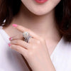 Women's Elegant Geometric Copper Imitation Pearl Diamond Ring Jewelry With Zirconia
