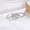 Women's Elegant Geometric Copper Ring Threepiece Set With Zirconia
