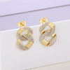 Women's Elegant Geometric Metal Earrings With Micro Inlaid Zircon Electroplated Minimal Fashion Jewelry