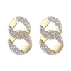 Women's Elegant Geometric Metal Earrings With Micro Inlaid Zircon Electroplated Minimal Fashion Jewelry