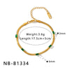 Women's Elegant Geometric Square Zirconia Stainless Steel Bracelet With 18K Gold Vacuum Plating