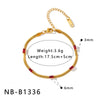 Women's Elegant Geometric Square Zirconia Stainless Steel Bracelet With 18K Gold Vacuum Plating
