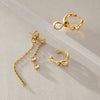 Women's Elegant Geometric Zircon Stainless Steel Water Drop Tassel Earrings With Electroplated Finish
