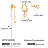 Women's Elegant Geometric Zircon Stainless Steel Water Drop Tassel Earrings With Electroplated Finish
