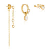 Women's Elegant Geometric Zircon Stainless Steel Water Drop Tassel Earrings With Electroplated Finish