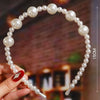 Women's Elegant Handmade Braided Pearl Bow Headband With Diamond Accent Hair Accessory
