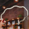 Women's Elegant Handmade Braided Pearl Bow Headband With Diamond Accent Hair Accessory