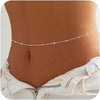 Women's Elegant Layered Copper Bikini Belly Chain Geometric Waist Jewelry With Electroplated Bohemian Style