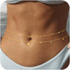 Women's Elegant Layered Copper Bikini Belly Chain Geometric Waist Jewelry With Electroplated Bohemian Style
