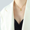 Women's Elegant Non Fading Jewelry Set With Green Aventurine Pendant Titanium Steel Material And Electroplating Design
