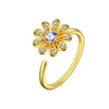 Women's Elegant Rotating Copper Flower Ring With Electroplating