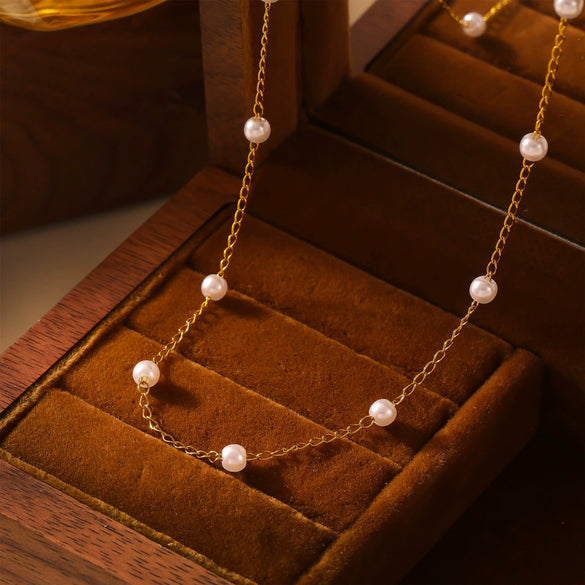 Women's Elegant Round Titanium Steel Electroplated Ochain Necklace Jewelry