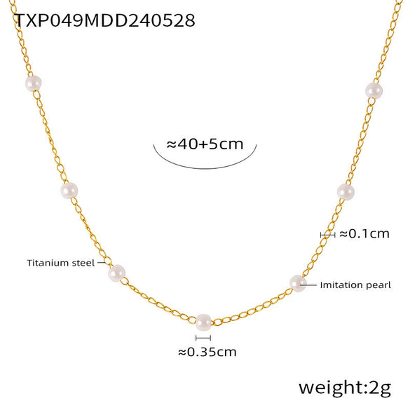 Women's Elegant Round Titanium Steel Electroplated Ochain Necklace Jewelry