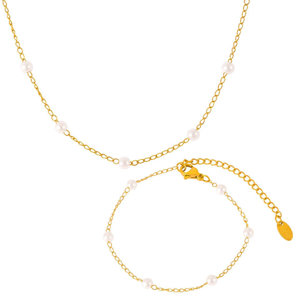 Women's Elegant Round Titanium Steel Electroplated Ochain Necklace Jewelry