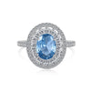 Women's Elegant S925 Silver Ring With Blue Water Drop Love Zircon Butterfly Heart And Bow Patterns Electroplated