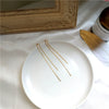 Women's Elegant Simple Tassel Long Chain Earrings S925 Silver Needle Real Gold Plated Geometric Style