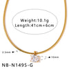 Women's Elegant Square Zircon Geometric Stainless Steel Necklace With Gold Plating And Simple Clavicle Chain