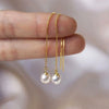 Women's Elegant Sweet Geometric Copper Imitation Pearl Tassel Earrings