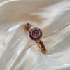 Women's Enamel Bracelet Watch With Colorful Dial Luxurious Retro Jewelry Design And Versatile Plated Finish