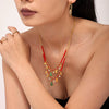 Women's Enamel Christmas Tree Pendant Necklace With Geometric Zircon Design Electroplated Stainless Steel Regular Chain