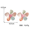 Women's Enamel Flower Earrings Irregular Geometric Alloy Earrings With Stainless Steel Posts And Electroplated Floral Design