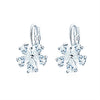 Women's Environmental Copper Flower Heart Ear Clip Earrings With Zircon Accent Irregular Natural Style Red Love Design