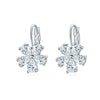 Women's Environmental Copper Flower Heart Ear Clip Earrings With Zircon Accent Irregular Natural Style Red Love Design