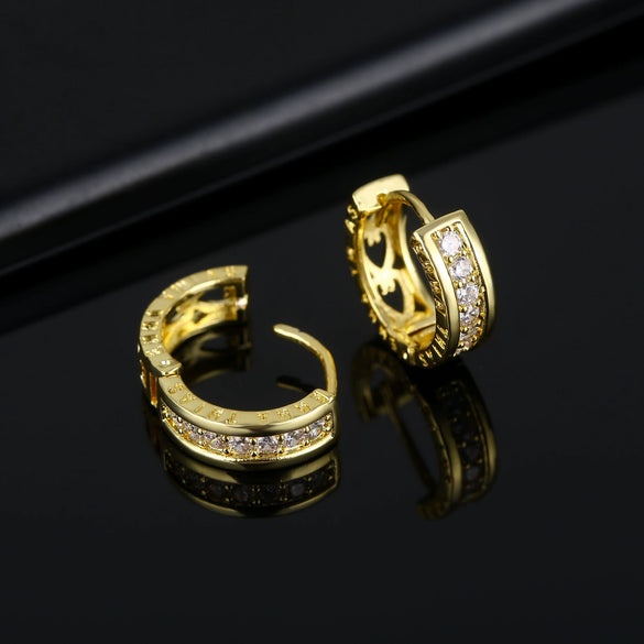 Women's Environmental Protection Copper Geometric Letter Diamondstudded Zircon Earrings