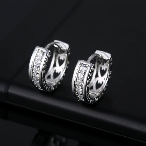 Women's Environmental Protection Copper Geometric Letter Diamondstudded Zircon Earrings