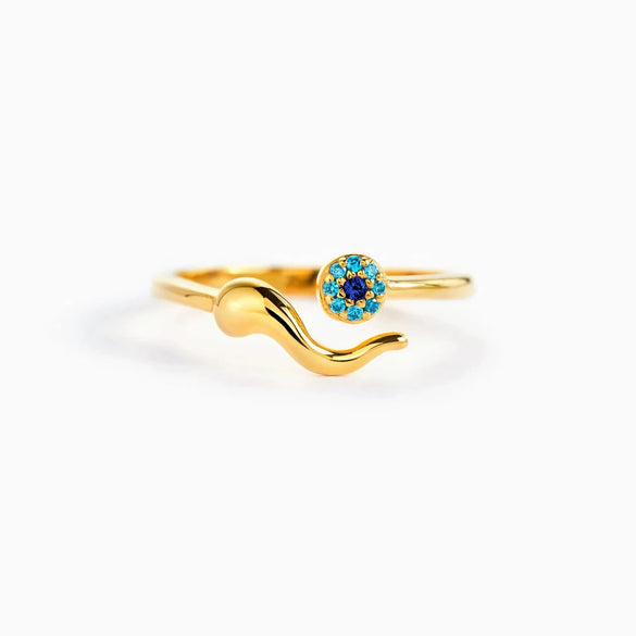 Women's Evil Devil Eye Ring S925 Sterling Silver Geometric Electroplated