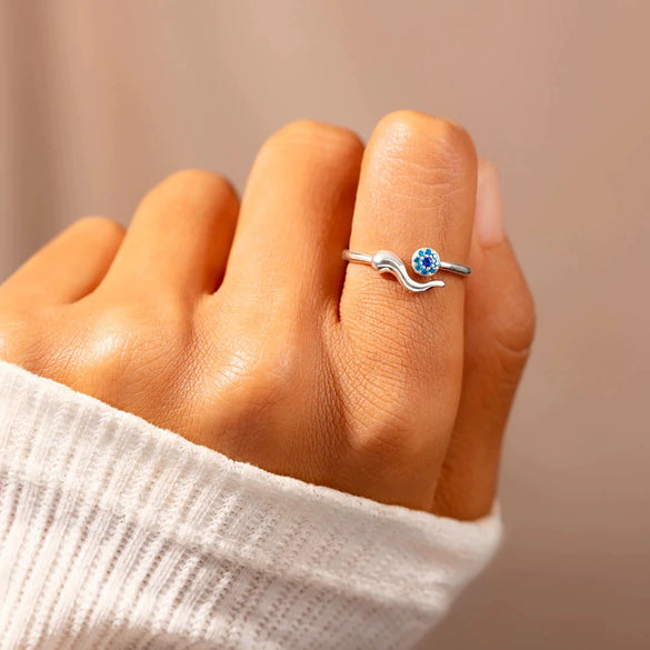 Women's Evil Devil Eye Ring S925 Sterling Silver Geometric Electroplated