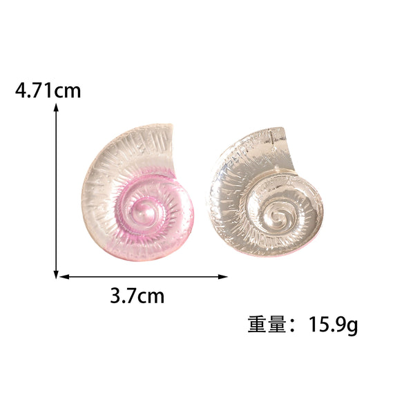 Women's Exaggerated Conch Stud Earrings Electroplated Alloy Oceaninspired Fashion Jewelry With Stainless Steel Ear Posts