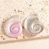 Women's Exaggerated Conch Stud Earrings Electroplated Alloy Oceaninspired Fashion Jewelry With Stainless Steel Ear Posts