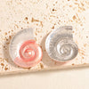 Women's Exaggerated Conch Stud Earrings Electroplated Alloy Oceaninspired Fashion Jewelry With Stainless Steel Ear Posts