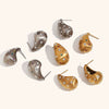 Women’s Exaggerated Drop Earrings In Stainless Steel With Goldplated Brushed Frosted Finish And Versatile Style