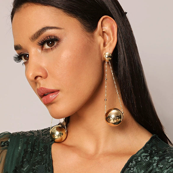 Women's Exaggerated Fashion Acrylic Metal Goldplated Handmade Geometric Earrings