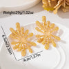 Women's Exaggerated Fireworkshaped Flower Earrings In Distressed Goldtone Zinc Alloy With Retro Geometric Radiating Design And Stainless Steel Ear Posts