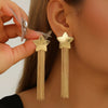 Women's Exaggerated Flower And Butterfly Tassel Earrings With Electroplated Iron Design And Stainless Steel Ear Posts Fashion Jewelry