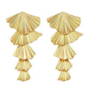 Women's Exaggerated Geometric Ginkgo Leaf Tassel Earrings Gold Tone Iron Fashion Jewelry With A Highend Botanical Design