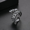 Women's Exaggerated Geometric Open Ring With Zircon Inlay Electroplated Copper Adjustable Fashion Jewelry