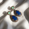 Women's Exaggerated Geometric Resin And Alloy Earrings With Rhinestone Detailing And Electroplated Metallic Finish